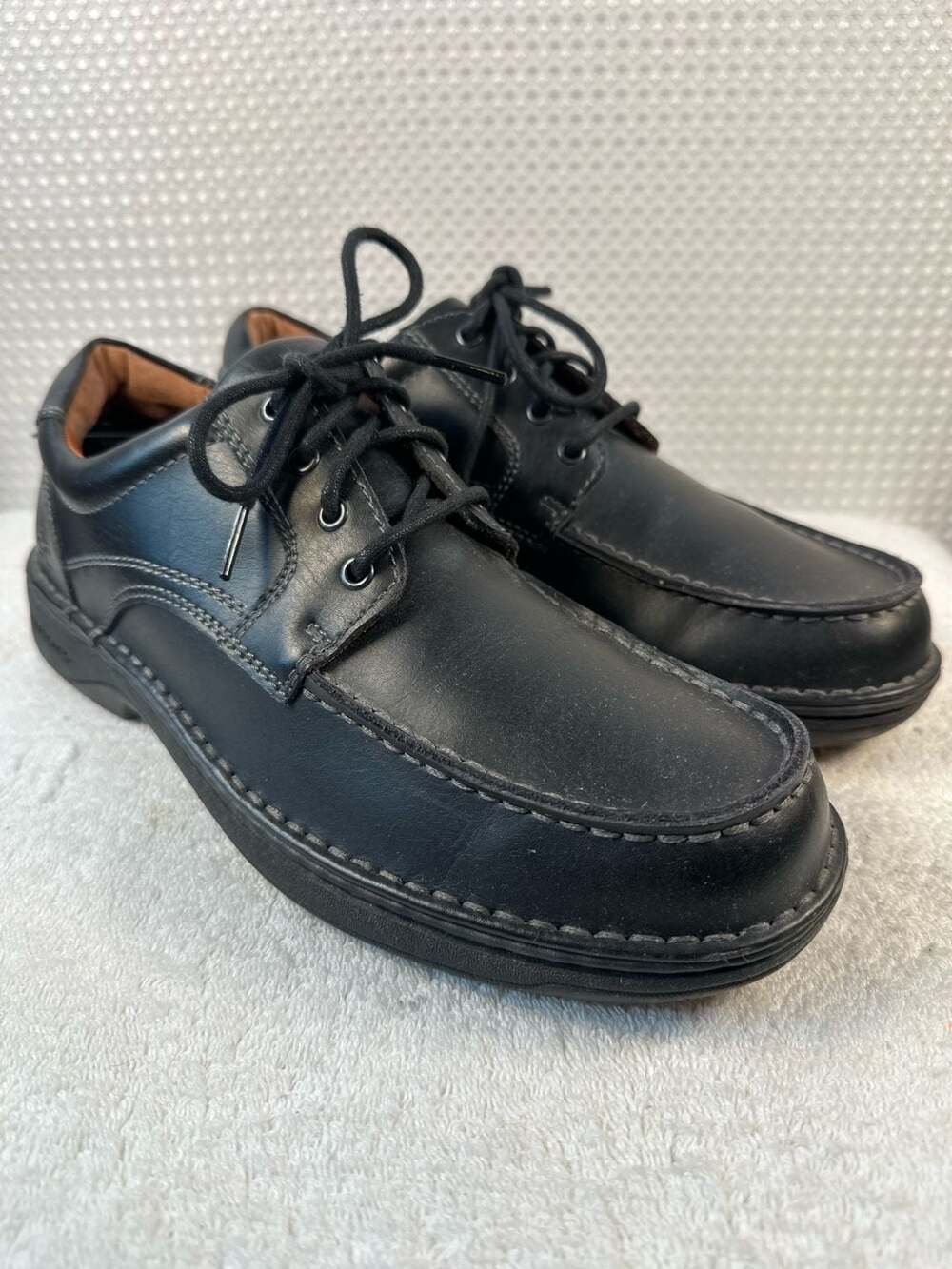 Streetcars Tucson Black Leather Moc Toe Oxfords